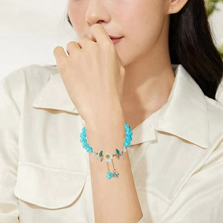 YUHAOTIN Charming Kids Flower Bead Bracelet with Glass