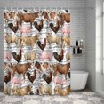 thumbnail image 6 of Bathroom Shower Curtain Farmhouse Sheep Pig Chicken Cow Waterproof Shower Curtains with Hooks, Farm Animal Letter Back Bath Curtains Bathtub Curtain Home Decor 72x72in, 6 of 9