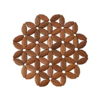 hulanddfd Wooden Trivets for Hot Dishes, 8.6"x8.6" Tabletop Counter Mats Non-Slip Kitchen Holders for Dining Plates Pots Casserole Pans