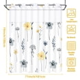 thumbnail image 4 of Ikfashoni Hookless Shower Curtain with Snap in Liner, Yellow Watercolor Flowers No Hook Waterproof Bath Curtain, 71"X74", 4 of 9