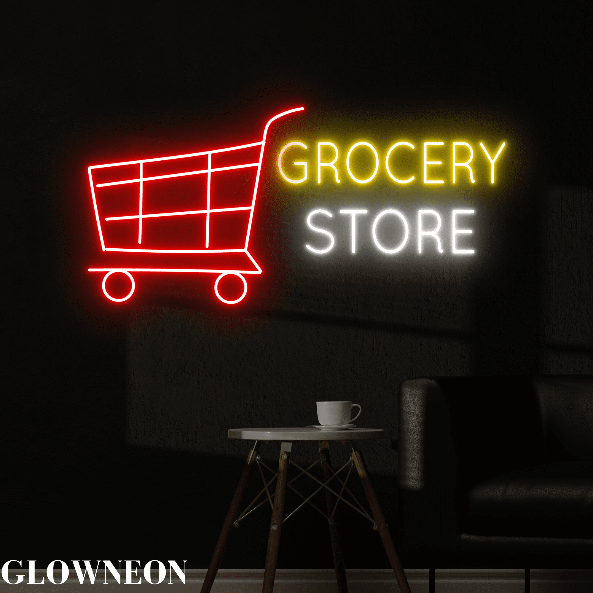 Glownneon Grocery Store Open Sign, Food & Drink Grocery Shop Neon Led