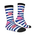 thumbnail image 3 of Uemuo Pink Flamingo Pattern Women's Crew Socks, Soft Durable Breathable Moisture-Wicking with Odor Control Cotton socks, 3 of 9