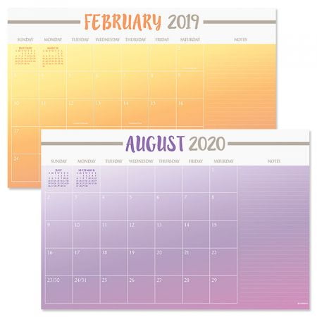 2019 2020 Color Block Calendar Pad 24 Month Desk Pad