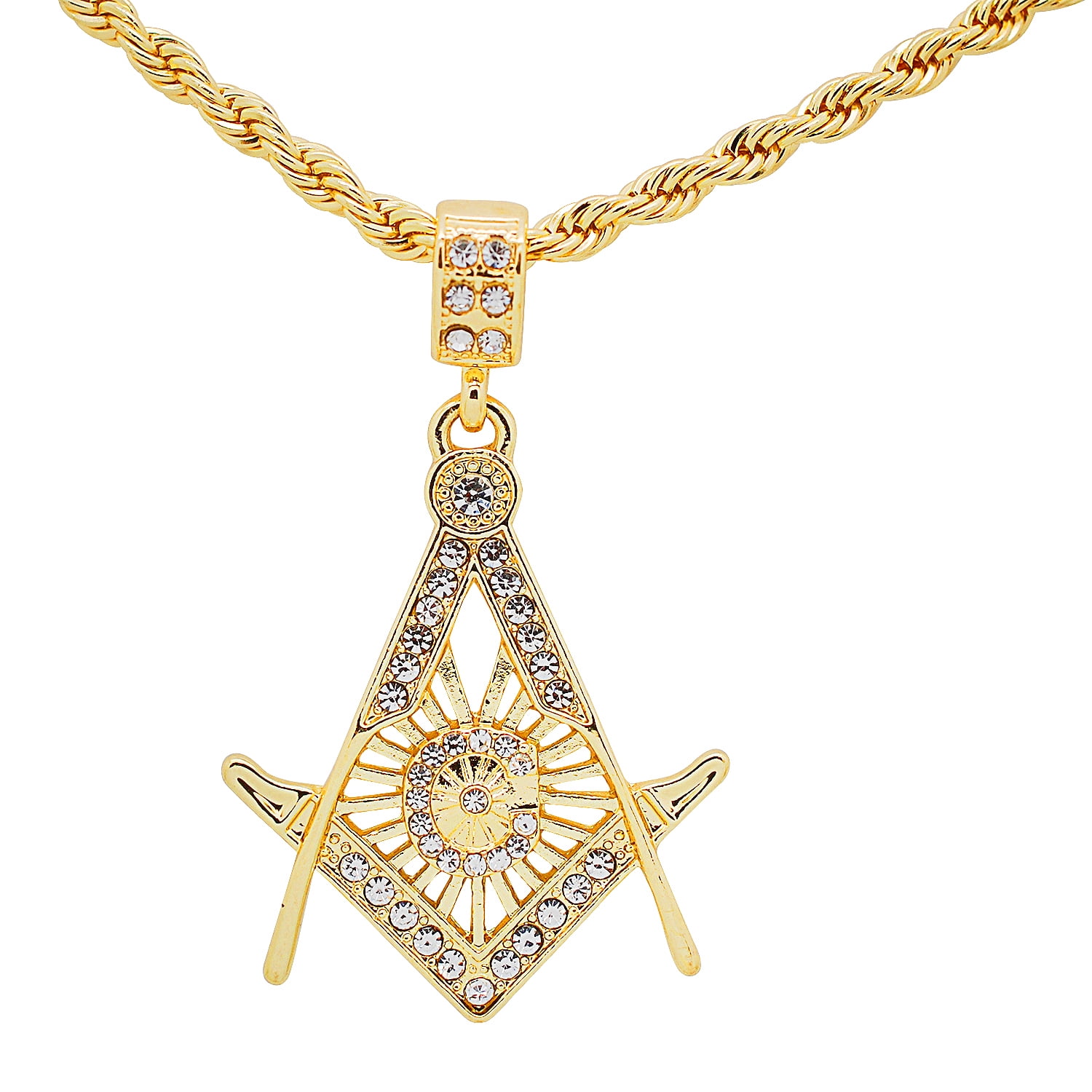 Mia Diamonds 14k Yellow Gold Diamond-cut Polished Compass Pendant