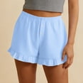thumbnail image 3 of Cute Shorts for Women Summer Casual Elastic High Waist Ruffle Hem Relaxed Fit Beach Shorts, 3 of 6