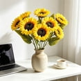 thumbnail image 6 of MMJ Artificial Flowers Sunflower Silk Bouquet Faux Yellow Bloom Stem for Living Room Office Floor Vase Farmhouse Decor, 6 of 6