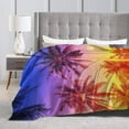 thumbnail image 4 of Kll Fleece Blanket Plush Throw Blanket Palm Trees At Sunset,Soft Fuzzy Cozy Flannel Blanket For Couch Sofa Bed.(80"X60"), 4 of 9