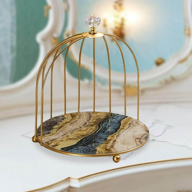 ziyahi Iron Bird Cage Cosmetic Organizer Bathroom Storage Organizing Tray Plate Rack Dresser Holder Stand 1 Layer Star River