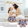 thumbnail image 2 of Made by Aliens Floral Easter Bunny Stuffed Animal – Plush Bunny Toy Cute Huggable Rabbit – Perfect Gift for kids & Adults on Easter – 16-inch (Beige), 2 of 8