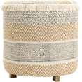 thumbnail image 3 of Mark&Day Pouf Ottoman, Opuzen Brown Round Pouf Foot Rest Furniture Piece for Living Room, Bedroom and Boho Home Decor (18"x18"x18"), 3 of 6