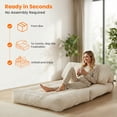 thumbnail image 7 of Puremind Folding Sofa Bed, Convertible Floor Couch for Adults/Kids, Corduroy Fold Out Chair Bed with Pillow for Living Room/Bedroom, Beige, 7 of 7