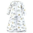 thumbnail image 3 of Hudson Baby Cotton Long-Sleeve Wearable Sleeping Bag, Sack, Blanket, Neutral Safari World Long Sleeve, 12-18 Months, 3 of 4