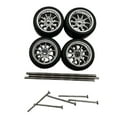 thumbnail image 4 of Colcolo 4 Pieces RC Car Wheels and Tires RC Alloy Car Accessories for 1/64 Scale DIY Argent A, 4 of 8