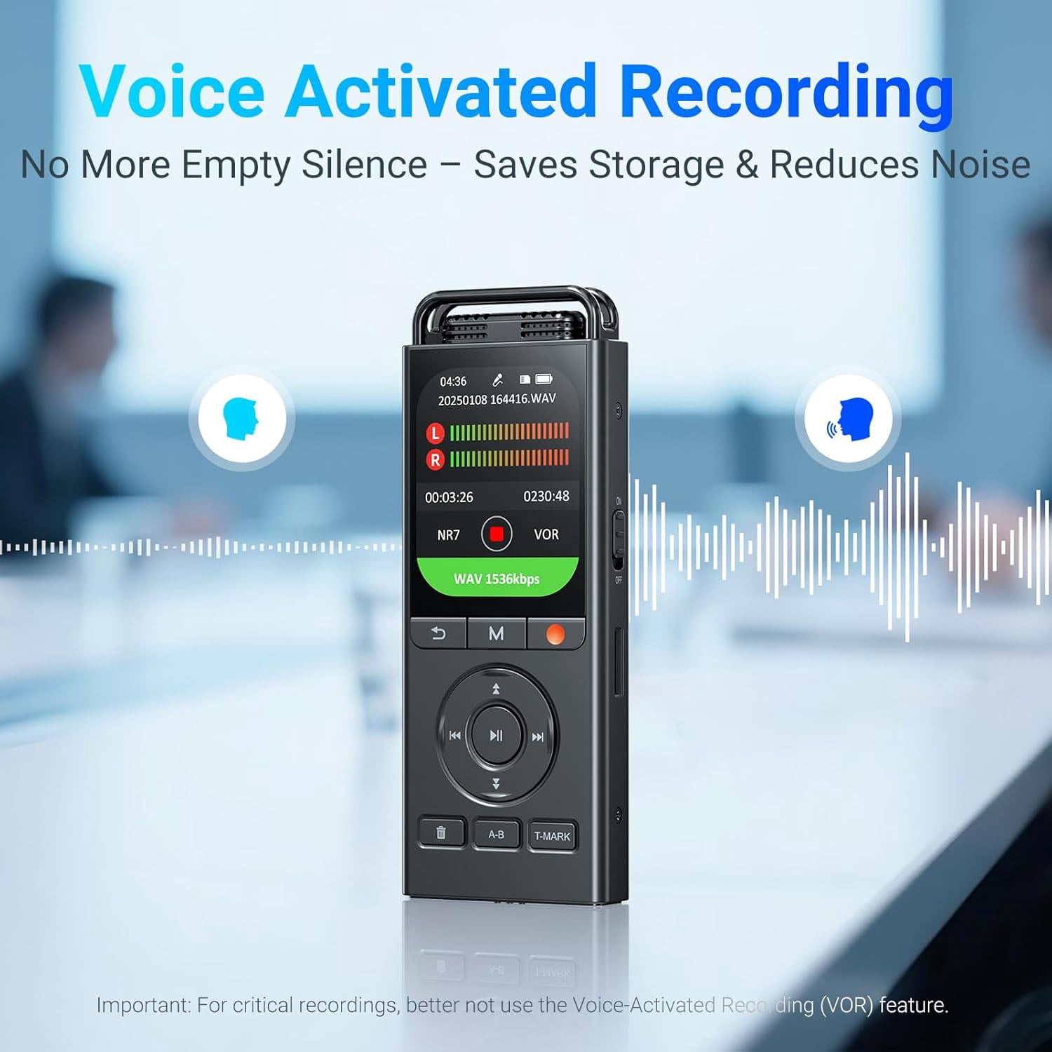 144GB Digital Voice Recorder with Playback,9000 Hours Audio Recording Device, MECHEN Voice Activated Recorder Portable, with Lectures Meetings, Interviews Voice Recorder -Black