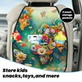 thumbnail image 5 of Pofeuu Colorful World Map Print 2 Pack PU Leather Kick Mat Back Seat Protector, Universal Car Seat Back Organizer, Waterproof Backseat Protector For Most Car, 5 of 8