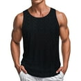 thumbnail image 2 of VBTAPA Men Knitted Tank Tops Sleeveless Hollow Out Crochet T-Shirts Summer Casual Beach Vacation Shirts Trendy Clothes Black XL, 2 of 5