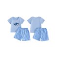 thumbnail image 2 of BemeyourBBs Toddler Baby Boy Summer Clothes Infant Baby Boys Turtle Shark Frog Outfit Short Sleeve Animal Embroidery T-Shirt and Plaid Shorts Toddler Boys Summer Outfits, 2 of 9