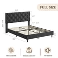 thumbnail image 2 of Tamaño completo light gray forrado cabecero marco de cama - heavy - duty platform con strong wood slats, no box spring, noise - free & easy to assemble, 2 of 8