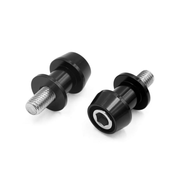 Unique Bargains 2pcs 10mm Thread Dia Black Swingarm Arm Spool Motorcycle Slider Stand Bobbins