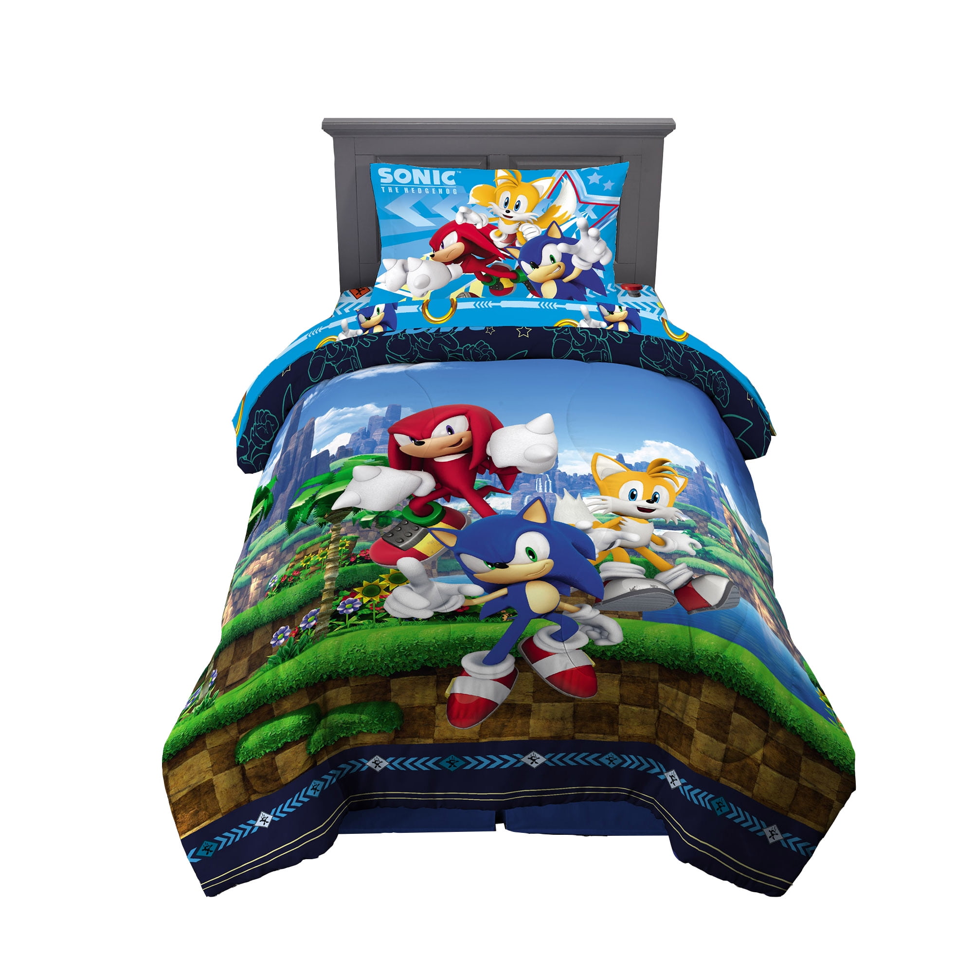 Sonic The Hedgehog Kids Twin Bed In A Bag, Gaming Bedding, Comforter ...