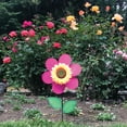 thumbnail image 5 of In the Breeze 2705 - 12 Inch Pink Sunflower Wind Spinner with Leaves - Colorful Flower for your Yard and Garden, 5 of 5
