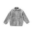 thumbnail image 3 of CCRFTGI Girls Jackets Size 10-12 Fleece Sherpa Zip Up Outwear Coat Soft Fall Winter Jacket Teddy Coat Hooded with Pockets Gray 3-4Y, 3 of 3