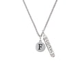 thumbnail image 2 of Delight Jewelry Silvertone Capital Letter - F - Pebble Disc - Silvertone Sisters Best Friends Forever Bar Charm Necklace, 23", 2 of 4