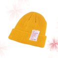 thumbnail image 4 of Children Knitted Beanie Hat Kids Hat Knitted Infant Baby Spring Autumn Hat (Turmeric), 4 of 4