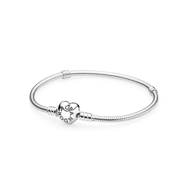 Pandora Moments Silver Bracelet with Heart Clasp 21 cm