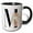 Black/White, variant on 3drose, Pretty Tropical Leaf Monogram Initial M, 11oz Two-tone Yellow Mug
