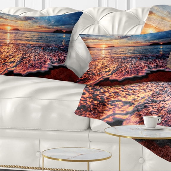 Designart 12" x 20" Sea & Shore Polyester Throw Pillow