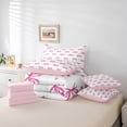 thumbnail image 6 of Manfei Cute Bowknot 7-Piece Bedding Comforter Set,Kawaii Bowtie Bow King Bedding Sets,Pink Loves Pattern Bed Sheets For Girl,Breathable Home Decor Reversible, 6 of 8