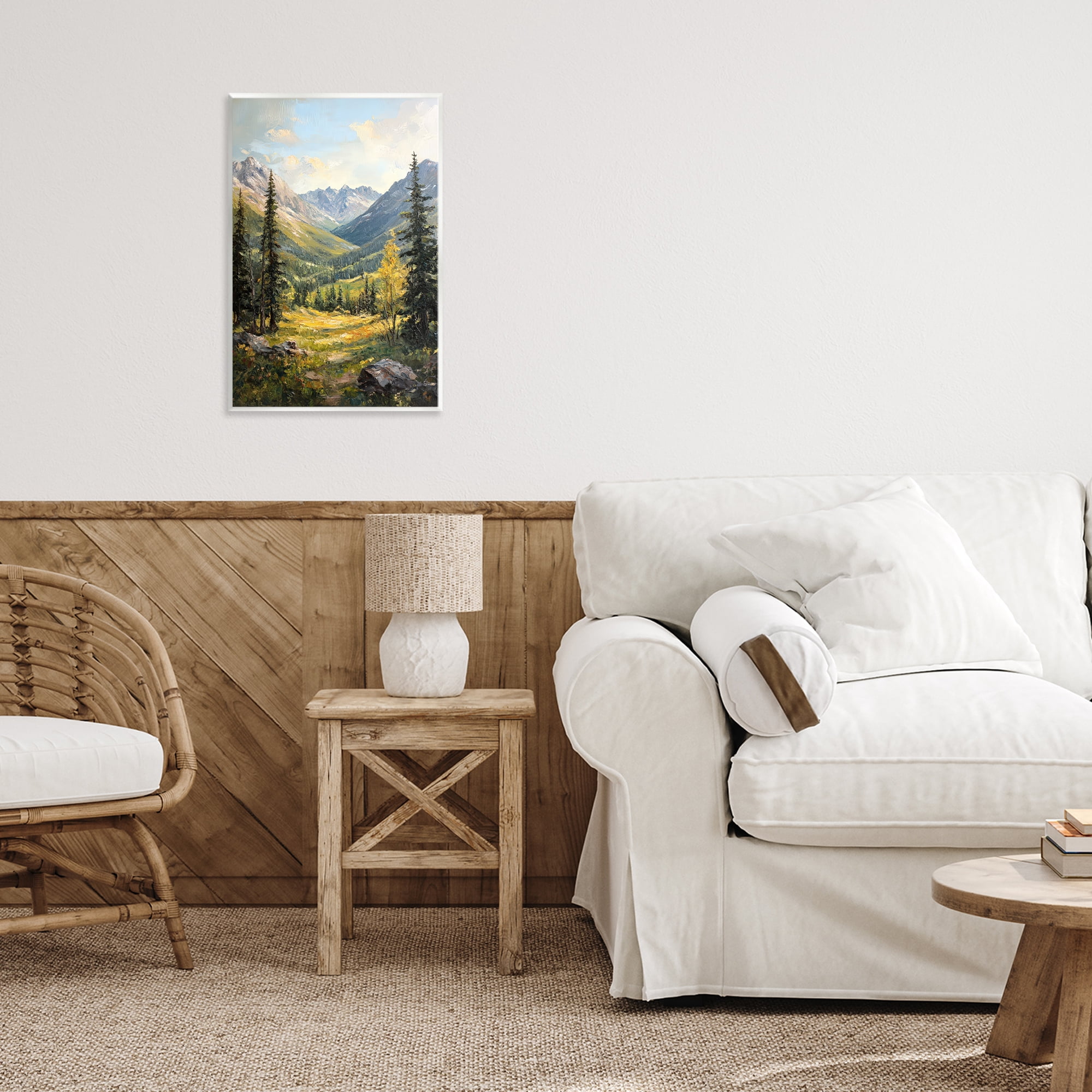 Stupell Industries Mountain Refuge in Golden Valley Wall Plaque Art, design by Petal Prints Design