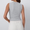 thumbnail image 4 of Lumtrix Womens Button Down Tank Top Going Out Ribbed Sleeveless Shirt Cropped Fitted Vest Y2k Fashion Trendy Summer Clothes Light Gray M, 4 of 5