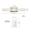 thumbnail image 3 of Globe Electric 24" Brass Dimmable Color Adjustable LED Integrated Modern Style Vanity Light with Dimmer Remote, 3 of 9