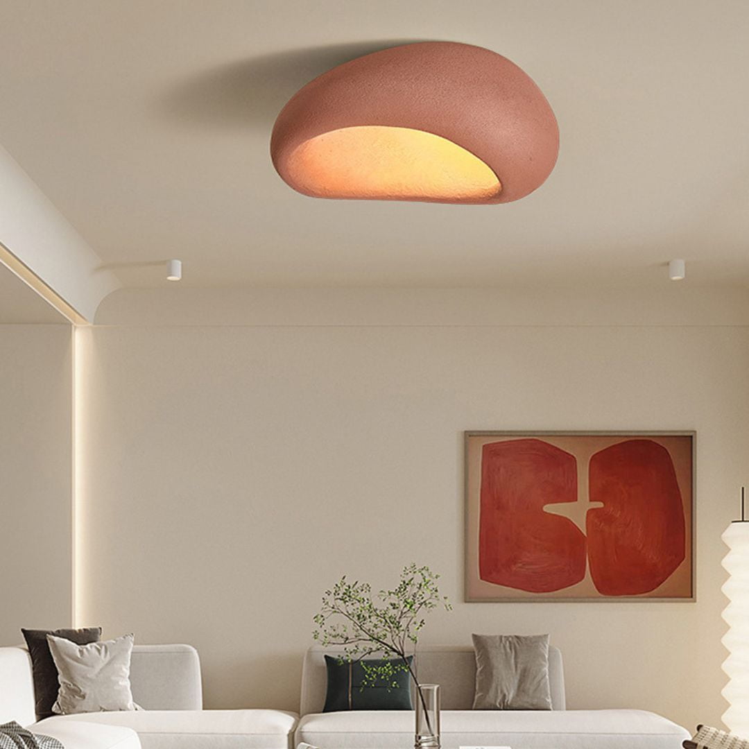 Arturesthome Wabi-sabi Style Resin Ceiling Lamp Japanese Style Master Bedroom Ceiling Light