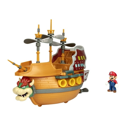 UPC 192995404298 product image for Nintendo Super Mario Deluxe Bowser s Air Ship Playset with Mario Action Figure | upcitemdb.com