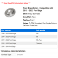 thumbnail image 2 of Front Brake Rotor - Compatible with 2015 - 2022 Ford Edge - Centric, 2 of 2