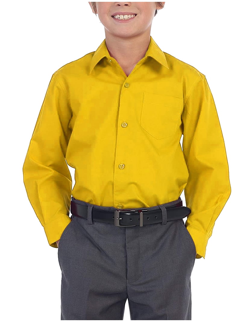 slim fit dress slacks Boys Banaras Silk Dress Shirt Mustard Yellow Zari Embroidery Golden Dots