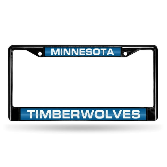Minnesota Basketball Timberwolves Black Metal License Plate Frame Holder