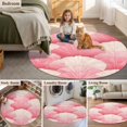 thumbnail image 6 of Coastal Pink Round Area&nbsp;Rug 4ft Seashell Ocean Beach Summer Non-Slip&nbsp;Washable Circle Rugs Soft Felt Indoor Floor Mat for Bedroom Kitchen Living Room Bathroom, 6 of 9