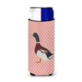 thumbnail image 1 of "Treasures Rouen Duck Pink Check Decorative Can Hugger, Slim, Multicolor" Caroline's Treasures BB7856MUK, 1 of 1