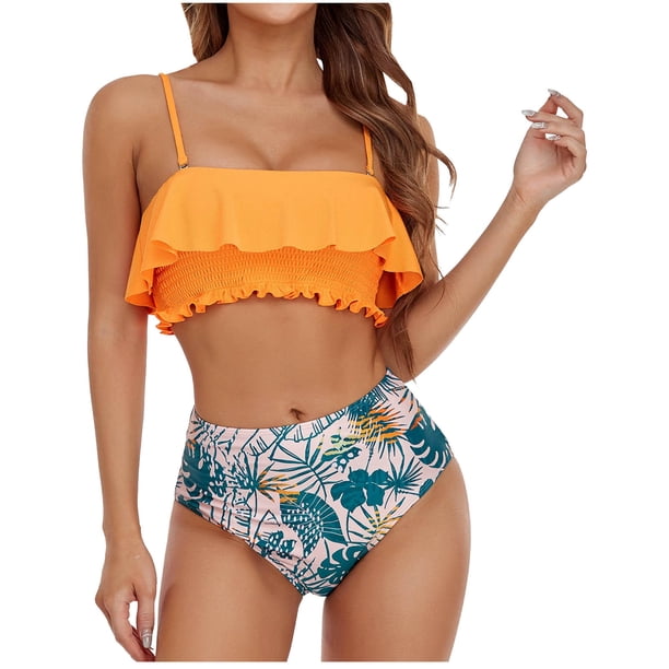Trajes de baño de dos piezas con estampado para mujer Traje de baño con control de barriga Tankini Ropa de playa Traje de baño Fridja nalpqowj60225