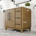 thumbnail image 2 of Eviva Graham 36"W x 22"D Oak Bathroom Vanity with White Arabescato Engineered Stone Countertop and Undermount Ceramic Sink, 2 of 11