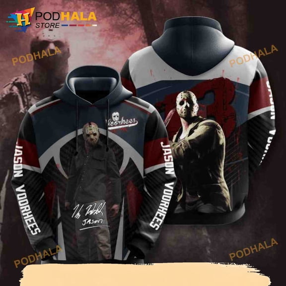 Jason Voorhees And Friday The 13th Custom All Over Printed 3D Hoodie, Halloween Gift For F
