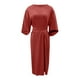 thumbnail image 5 of 2025 Vestido elegante de color liso para mujer con cintura alta, mangas murciélago, estilo informal, mezcla de poliéster, vestido de fiesta para todas las estaciones, 5 of 5