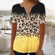 thumbnail image 1 of Fiudx Ofertas Del Día Moda Mujer Verano Casual Impresión Manga Corta Cuello En V Blusa Superior Camiseta, 1 of 5