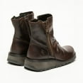 thumbnail image 4 of Fly London Womens Brown MON944 Leather Wedge Heel Ankle Zip Up Chelsea Boots, 4 of 8