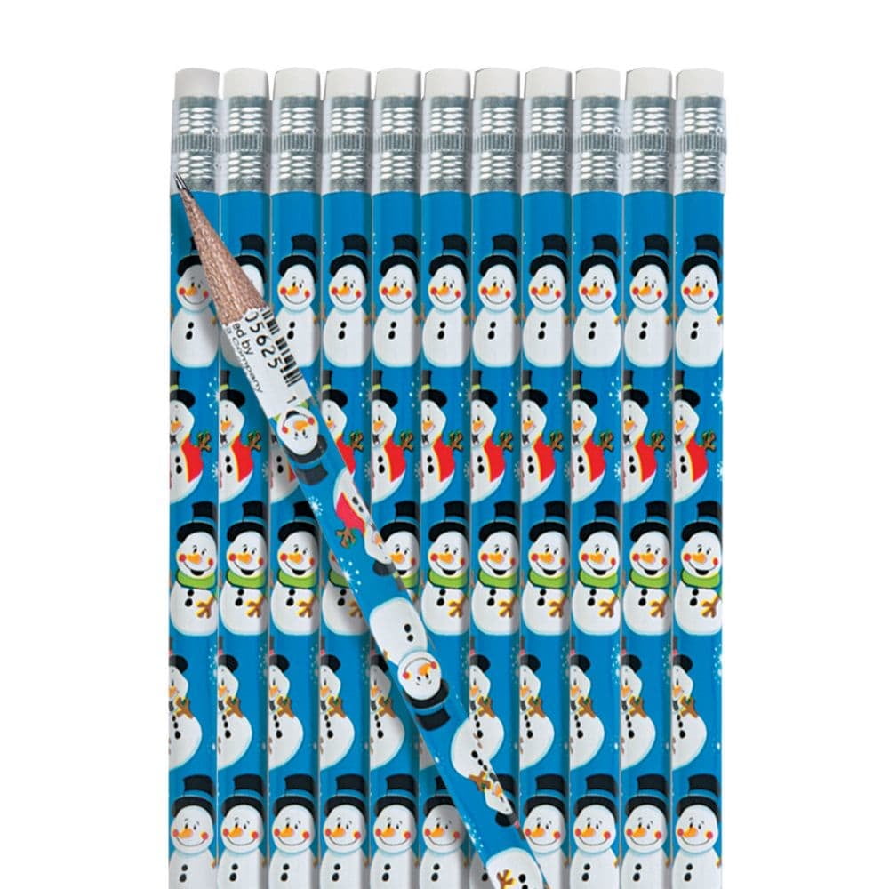 Wooden Snowman Pencils-2 Dz - Stationery - 24 Pieces