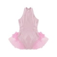 thumbnail image 4 of Aislor Kids Girls Figure Skating Sleeveless Ballet Feather Skirt Leotard Lyrical Dance Dress Pink 16, 4 of 7